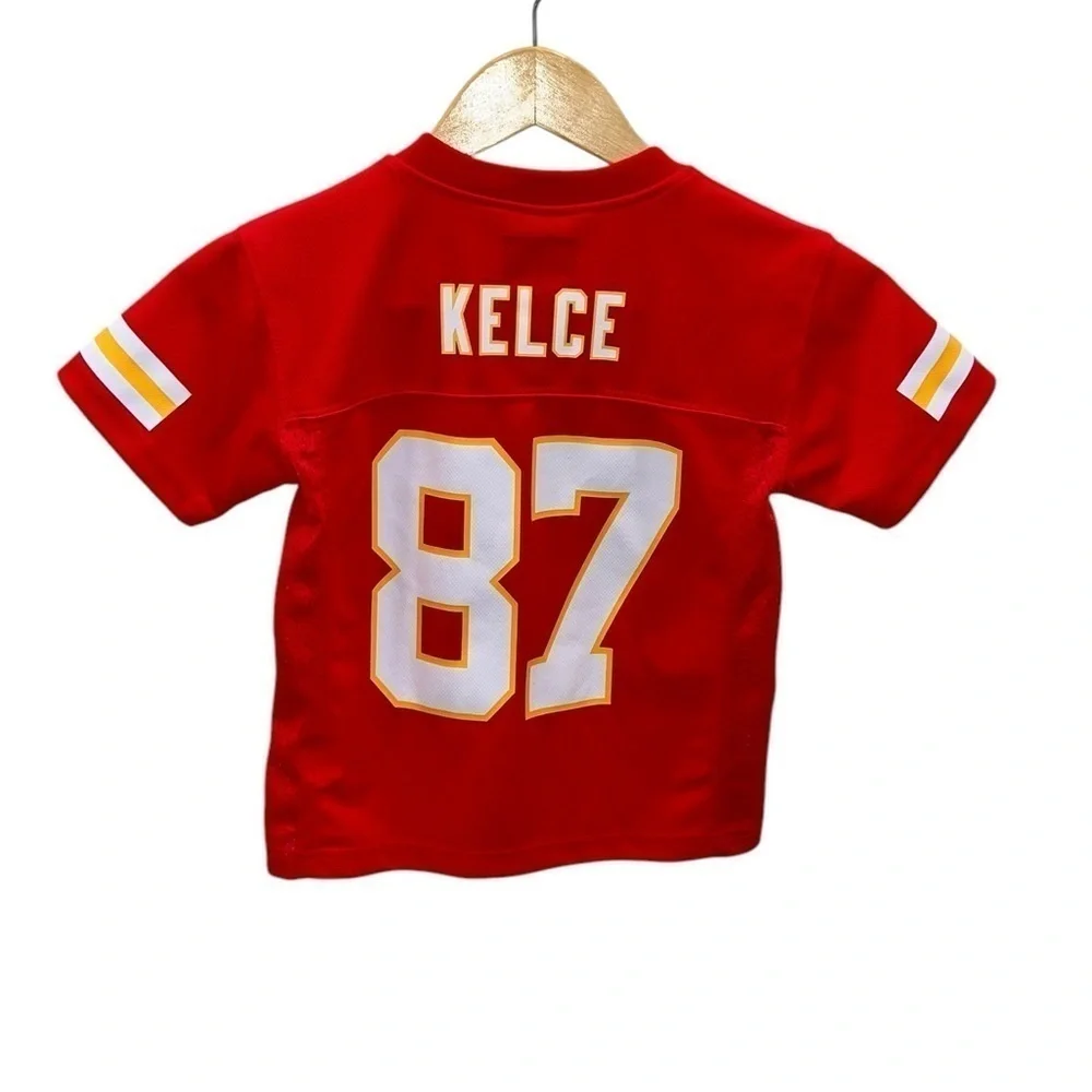 NWT Kids NFL TRAVIS KELCE #87 Kansas City Chiefs Replica Player Jersey Red - Picture 3 of 4
